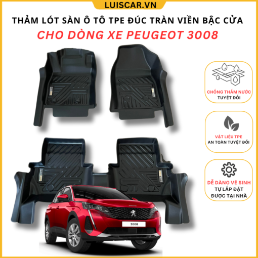 Thảm Lót Sàn Ô Tô TPE Đúc Cho Xe Peugeot 3008 Đời 2017 - Hiện Tại